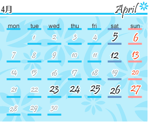 カレンダー4月