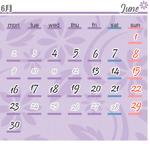 カレンダー6月